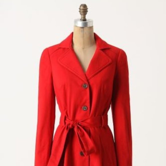 Anthropologie Jackets & Blazers - RARE Anthropologie Elevenses Red Pansy Corset Coat